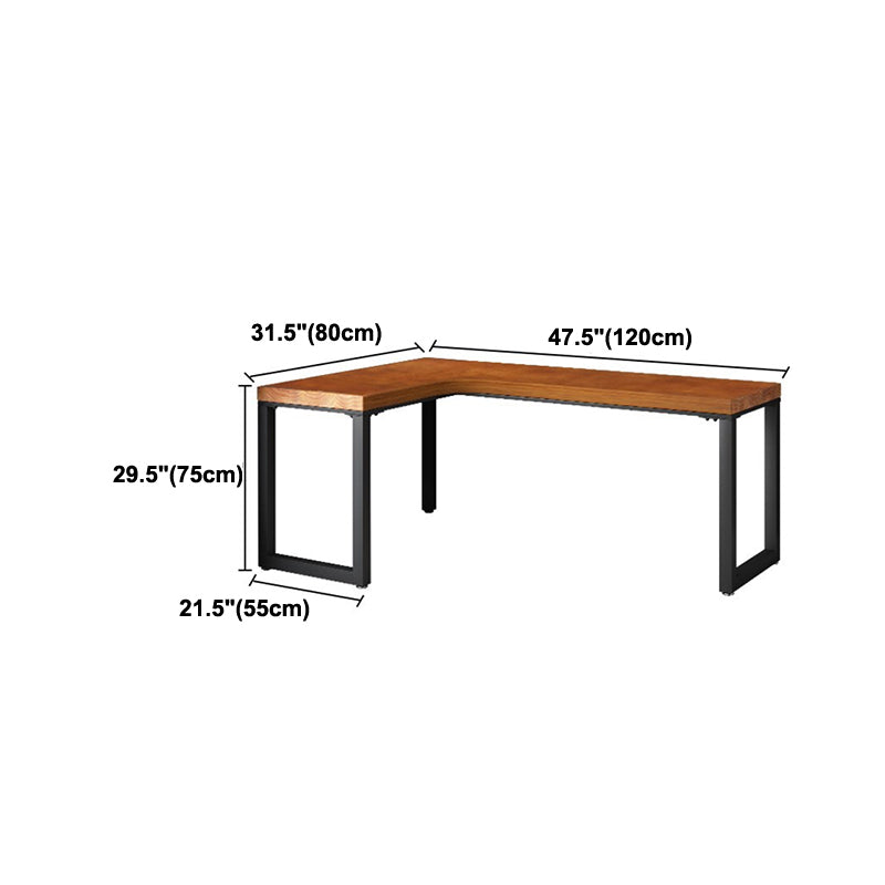 Solid Wood L-Shaped Writing Table Fixed Home Office Modern Study Desk without Shelf Clearhalo 'furn' 'furn_office_desk' 'Furniture' 'furniture_office_desk' 'Office Desks' 'Office Furniture' 'office_desk' 4950754