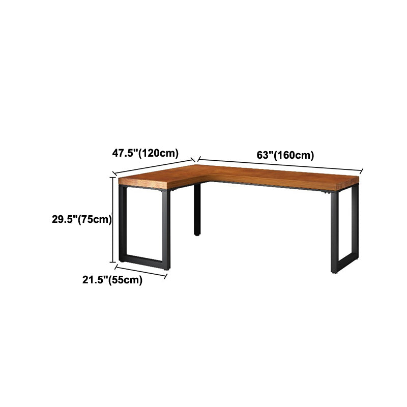 Solid Wood L-Shaped Writing Table Fixed Home Office Modern Study Desk without Shelf Clearhalo 'furn' 'furn_office_desk' 'Furniture' 'furniture_office_desk' 'Office Desks' 'Office Furniture' 'office_desk' 4950756