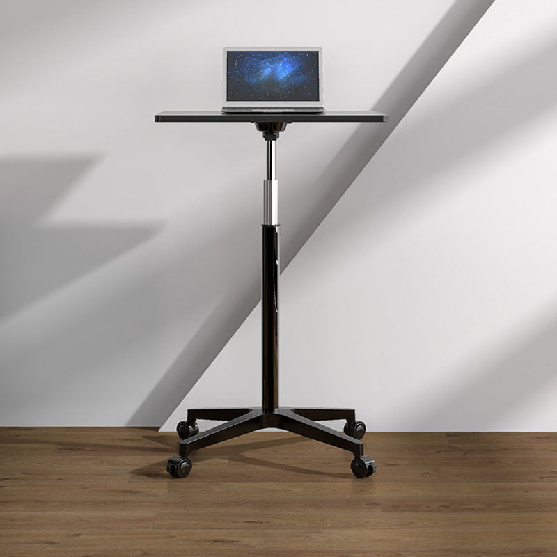 Modern Rectangular Office Desk Height Adjustable Office Desk with Caster Wheels Clearhalo 'Furniture' 'furniture_office_desk' 'Office Desks' 'Office Furniture' 'office_desk' 4950776