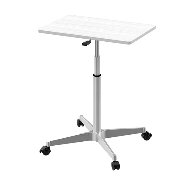 Modern Rectangular Office Desk Height Adjustable Office Desk with Caster Wheels White-Silver 24"L x 15"W x 23"H Clearhalo 'Furniture' 'furniture_office_desk' 'Office Desks' 'Office Furniture' 'office_desk' 4950777