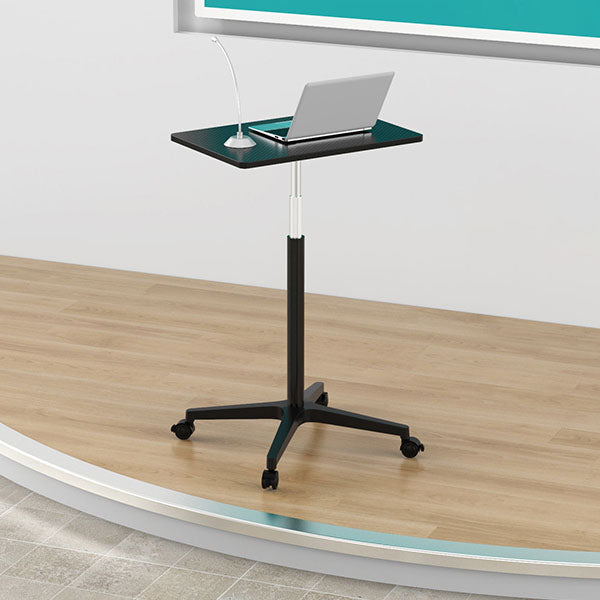 Modern Rectangular Office Desk Height Adjustable Office Desk with Caster Wheels Clearhalo 'Furniture' 'furniture_office_desk' 'Office Desks' 'Office Furniture' 'office_desk' 4950780