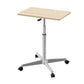 Modern Rectangular Office Desk Height Adjustable Office Desk with Caster Wheels Natural Wood White 24"L x 15"W x 23"H Clearhalo 'Furniture' 'furniture_office_desk' 'Office Desks' 'Office Furniture' 'office_desk' 4950781