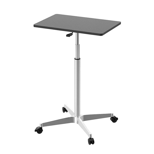 Modern Rectangular Office Desk Height Adjustable Office Desk with Caster Wheels Black-Silver 24"L x 15"W x 36"H Clearhalo 'Furniture' 'furniture_office_desk' 'Office Desks' 'Office Furniture' 'office_desk' 4950783