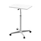 Modern Rectangular Office Desk Height Adjustable Office Desk with Caster Wheels White-Silver 24"L x 15"W x 36"H Clearhalo 'Furniture' 'furniture_office_desk' 'Office Desks' 'Office Furniture' 'office_desk' 4950785