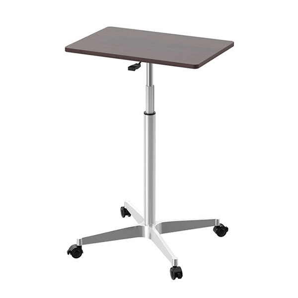 Modern Rectangular Office Desk Height Adjustable Office Desk with Caster Wheels White-Brown 24"L x 15"W x 36"H Clearhalo 'Furniture' 'furniture_office_desk' 'Office Desks' 'Office Furniture' 'office_desk' 4950786