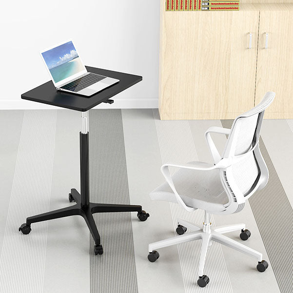 Modern Rectangular Office Desk Height Adjustable Office Desk with Caster Wheels Clearhalo 'Furniture' 'furniture_office_desk' 'Office Desks' 'Office Furniture' 'office_desk' 4950793
