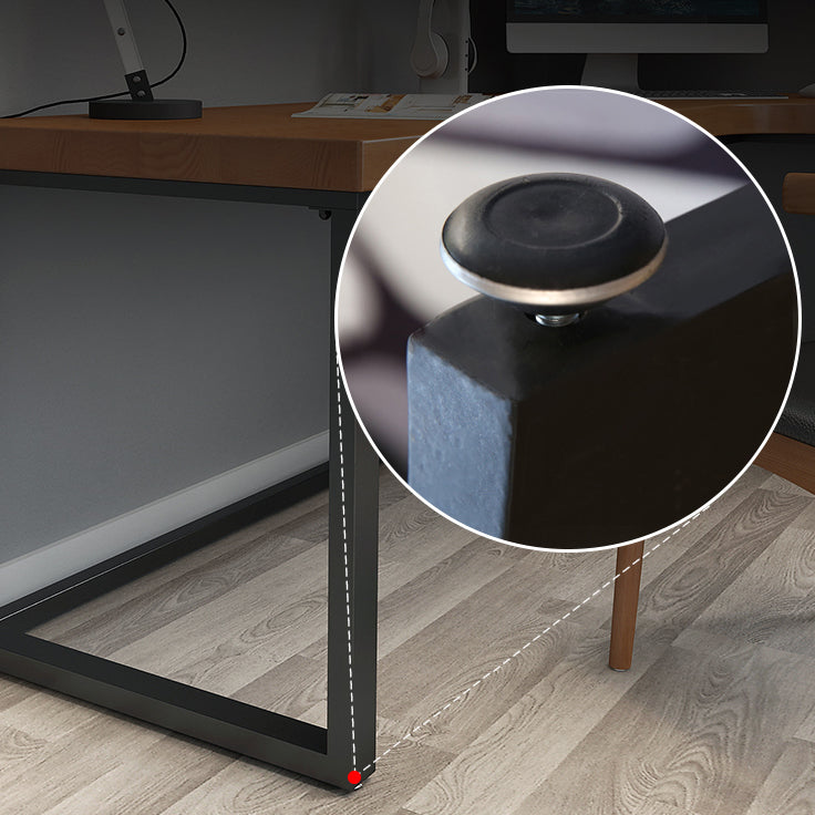 L-Shaped Modern Study Table Fixed Writing Table of Pinewood Solid Wood without Cabinet Clearhalo 'Furniture' 'furniture_office_desk' 'Office Desks' 'Office Furniture' 'office_desk' 4950833