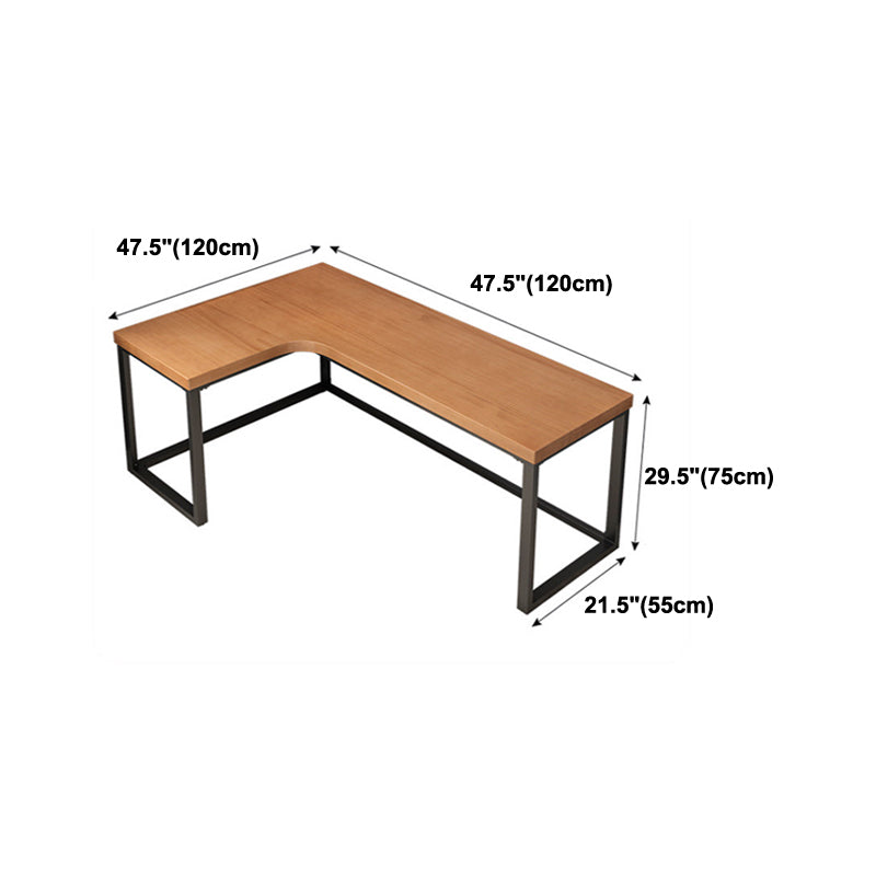 L-Shaped Modern Study Table Fixed Writing Table of Pinewood Solid Wood without Cabinet Clearhalo 'Furniture' 'furniture_office_desk' 'Office Desks' 'Office Furniture' 'office_desk' 4950841