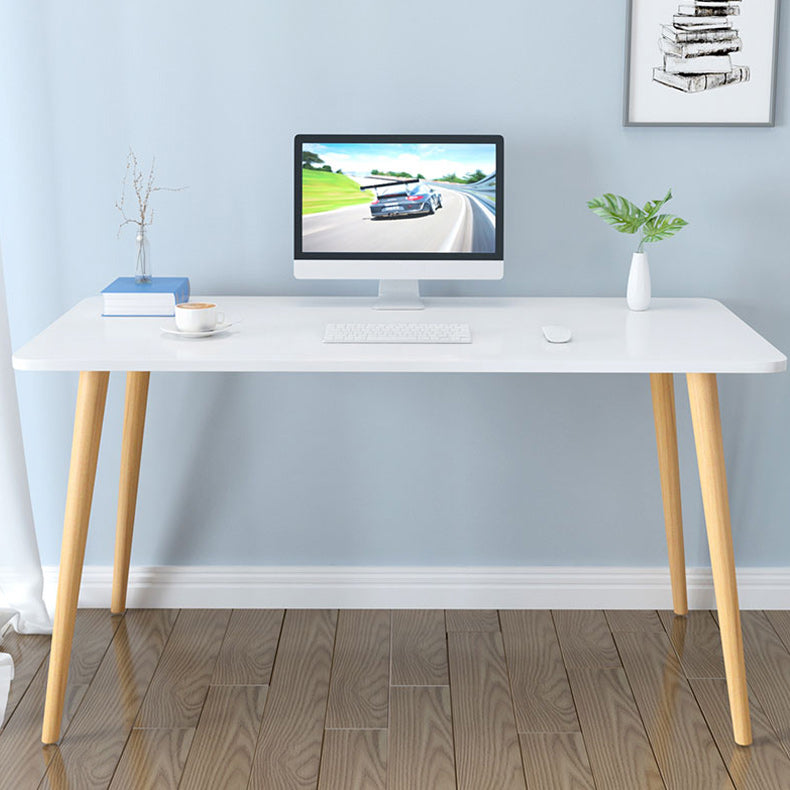 Contemporary Style Writing Desk Dormitory Study Room Office Desk White Rectangle Clearhalo 'Furniture' 'furniture_office_desk' 'Office Desks' 'Office Furniture' 'office_desk' 4950885