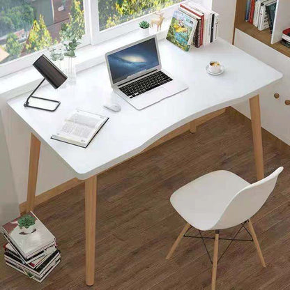 Free Form Contemporary Writing Desk Manufactured Wood Parsons Base Desk White 28"L x 16"W x 29"H Clearhalo 'Furniture' 'furniture_office_desk' 'Office Desks' 'Office Furniture' 'office_desk' 4950901
