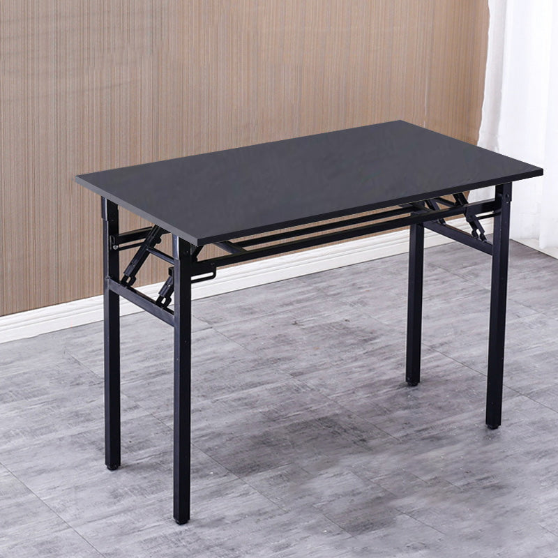 Foldable Writing Desk Contemporary Style Rectangular Dormitory Bedroom Desk Black Shelves Clearhalo 'Furniture' 'furniture_office_desk' 'Office Desks' 'Office Furniture' 'office_desk' 4950920