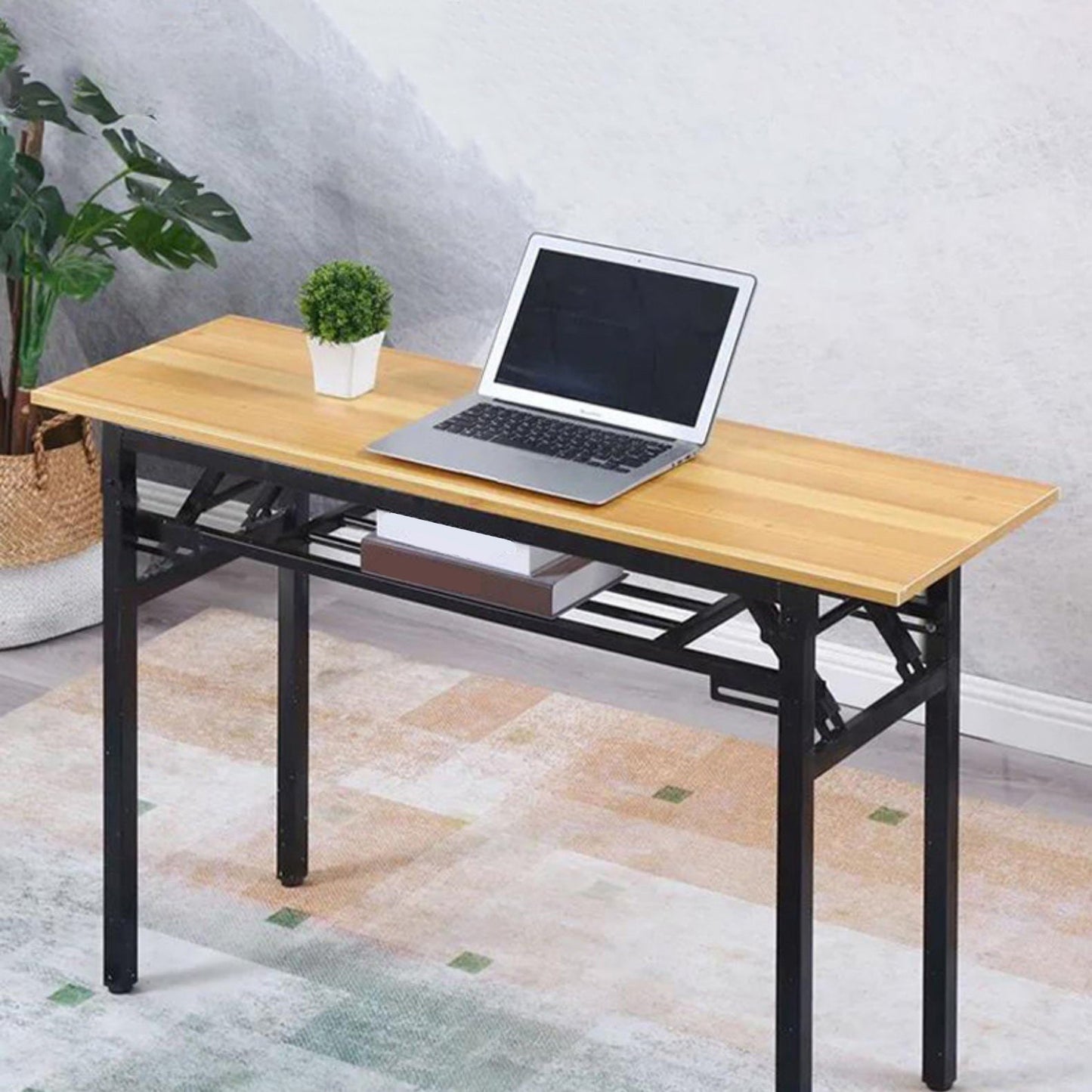 Foldable Writing Desk Contemporary Style Rectangular Dormitory Bedroom Desk Clearhalo 'Furniture' 'furniture_office_desk' 'Office Desks' 'Office Furniture' 'office_desk' 4950923