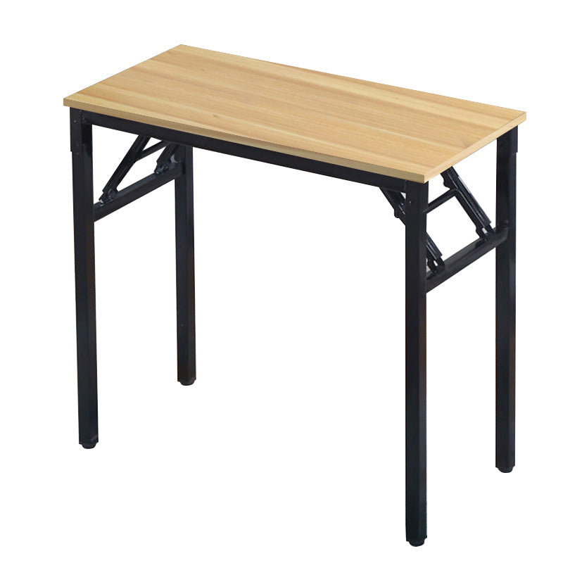 Foldable Writing Desk Contemporary Style Rectangular Dormitory Bedroom Desk Natural 39.4"L x 23.6"W x 29.5"H No Shelf Clearhalo 'Furniture' 'furniture_office_desk' 'Office Desks' 'Office Furniture' 'office_desk' 4950926