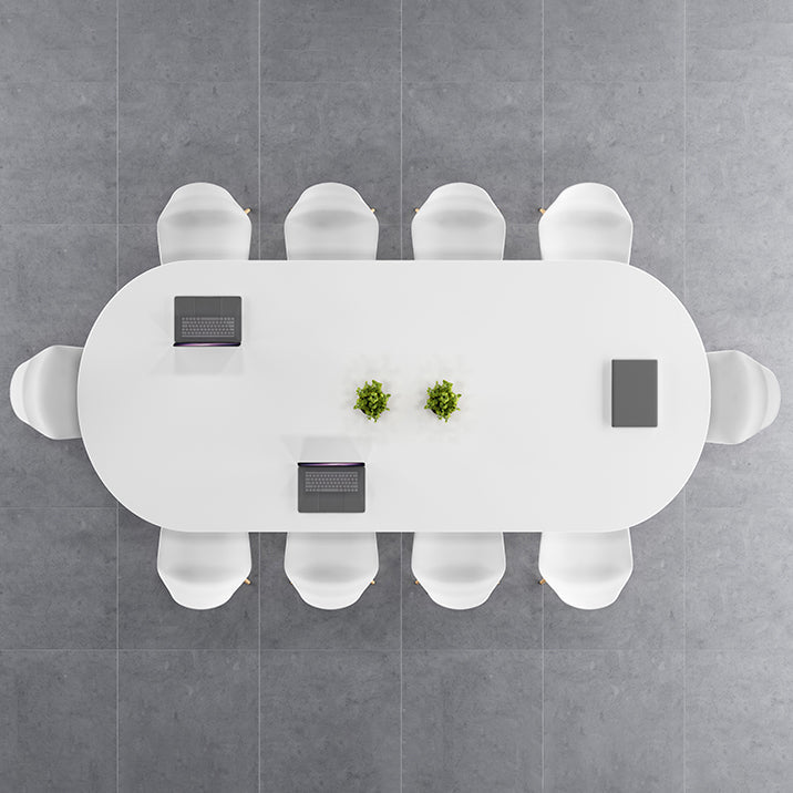 Modern Style Oval Writing Desk Wooden Parsons Base Office Desk Clearhalo 'furn' 'furn_office_desk' 'Furniture' 'furniture_office_desk' 'Office Desks' 'Office Furniture' 'office_desk' 4950952