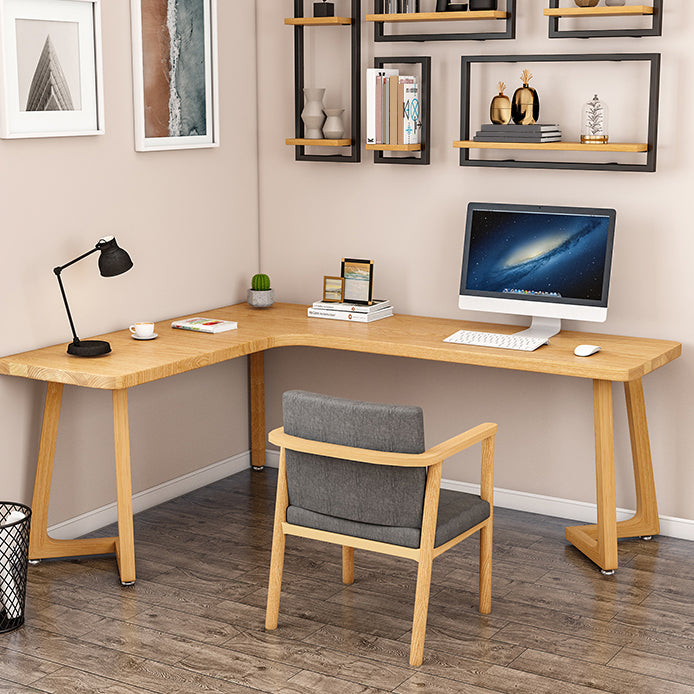 Modern Style Home Office Desk Solid Wood L-Shaped Writing Desk 47.2"L x 31.5"W x 29.5"H Clearhalo 'furn' 'furn_office_desk' 'Furniture' 'furniture_office_desk' 'Office Desks' 'Office Furniture' 'office_desk' 4950962