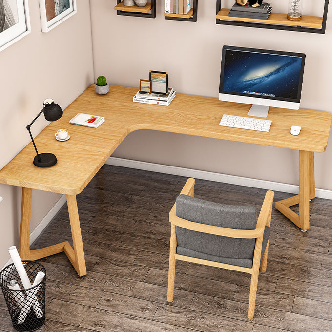 Modern Style Home Office Desk Solid Wood L-Shaped Writing Desk 47.2"L x 47.2"W x 29.5"H Clearhalo 'furn' 'furn_office_desk' 'Furniture' 'furniture_office_desk' 'Office Desks' 'Office Furniture' 'office_desk' 4950963