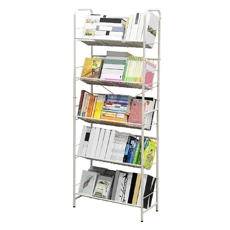 Modern Style Etagere Bookshelf Open Back Metal Bookcase for Home 27.6"L x 11.8"W x 67.7"H Clearhalo 'Bookcases' 'furn' 'furn_bookcases' 'Furniture' 'furniture_bookcases' 'Office Furniture' 4951035