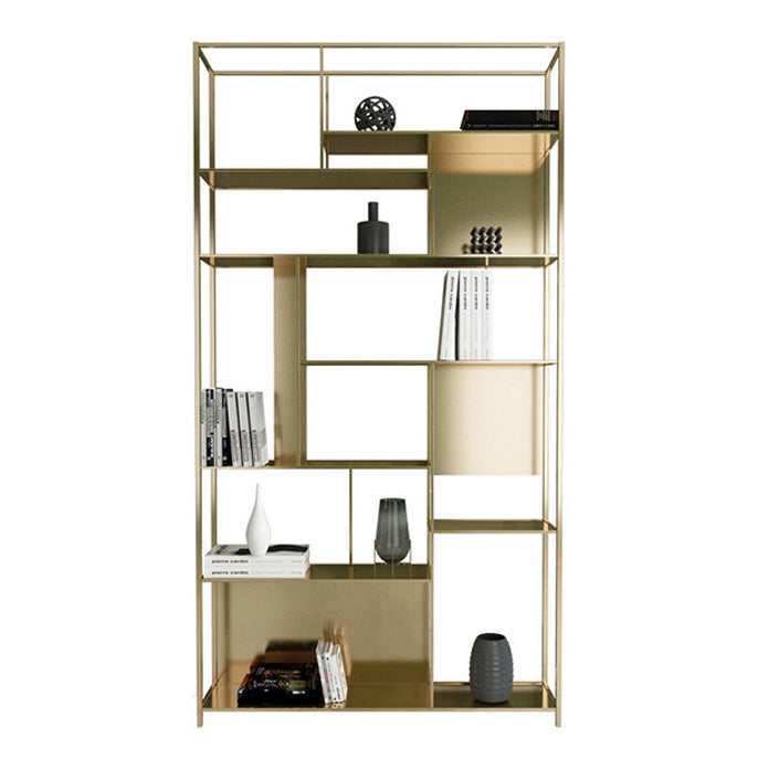 Contemporary Iron Etagere Bookshelf Vertical Office and Living Room Bookcase Gold Clearhalo 'Bookcases' 'furn' 'furn_bookcases' 'Furniture' 'furniture_bookcases' 'Office Furniture' 4951093