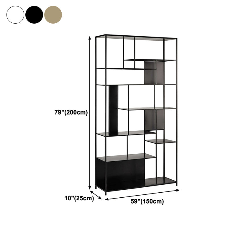 Contemporary Iron Etagere Bookshelf Vertical Office and Living Room Bookcase Clearhalo 'Bookcases' 'furn' 'furn_bookcases' 'Furniture' 'furniture_bookcases' 'Office Furniture' 4951112