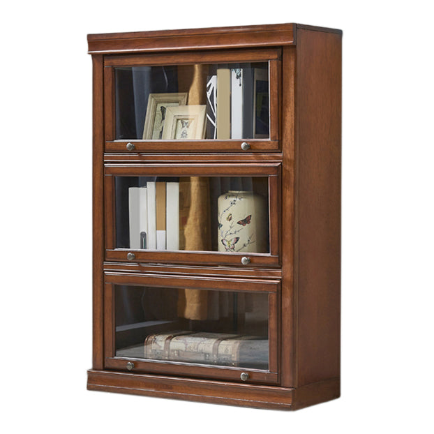Wooden Standard Bookcase Contemporary Closed Back Bookshelf With Door 31.5"L x 12.8"W x 47.6"H Clearhalo 'Bookcases' 'furn' 'furn_bookcases' 'Furniture' 'furniture_bookcases' 'Office Furniture' 4951120
