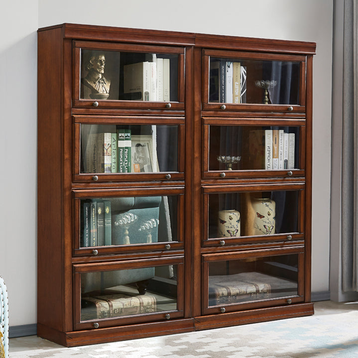 Wooden Standard Bookcase Contemporary Closed Back Bookshelf With Door Clearhalo 'Bookcases' 'furn' 'furn_bookcases' 'Furniture' 'furniture_bookcases' 'Office Furniture' 4951123