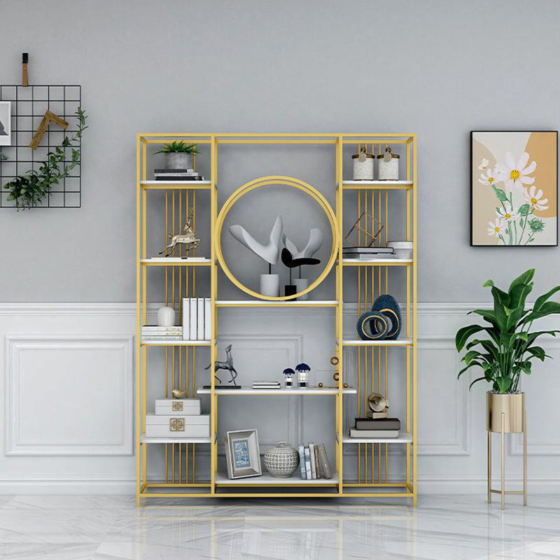 Iron Frame Etagere Bookshelf Vertical Manufactured Wood Shelf Bookcase for Office Clearhalo 'Bookcases' 'furn' 'furn_bookcases' 'Furniture' 'furniture_bookcases' 'Office Furniture' 4951135
