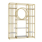 Iron Frame Etagere Bookshelf Vertical Manufactured Wood Shelf Bookcase for Office 59.1"L x 11.8"W x 70.9"H Gold-White Clearhalo 'Bookcases' 'furn' 'furn_bookcases' 'Furniture' 'furniture_bookcases' 'Office Furniture' 4951139