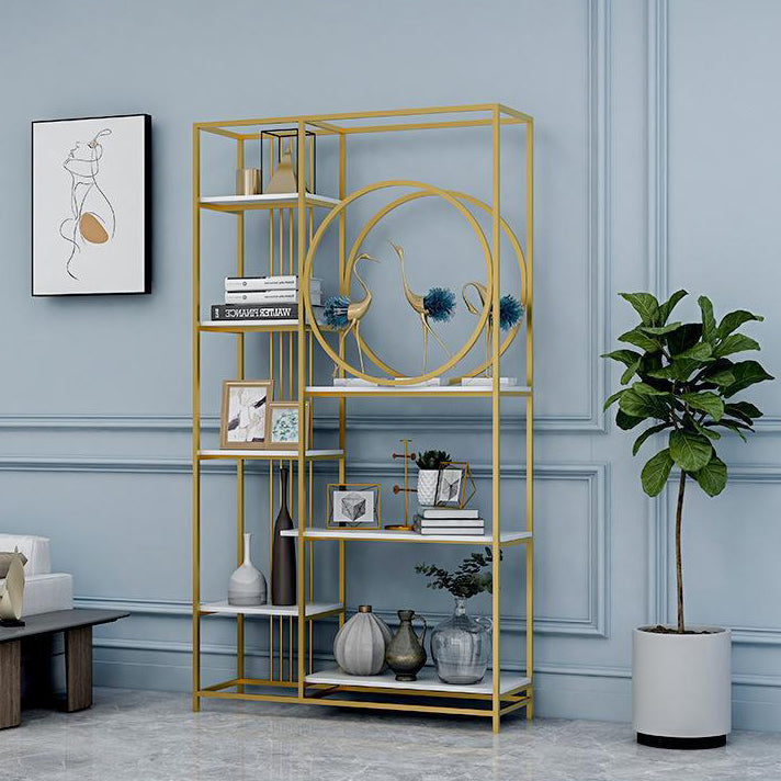 Iron Frame Etagere Bookshelf Vertical Manufactured Wood Shelf Bookcase for Office Clearhalo 'Bookcases' 'furn' 'furn_bookcases' 'Furniture' 'furniture_bookcases' 'Office Furniture' 4951147