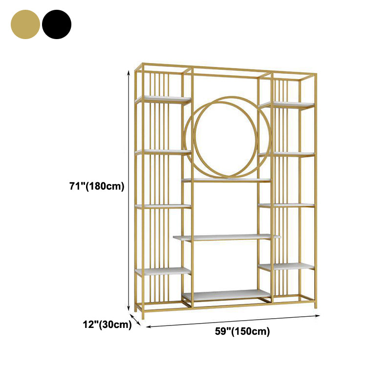 Iron Frame Etagere Bookshelf Vertical Manufactured Wood Shelf Bookcase for Office Clearhalo 'Bookcases' 'furn' 'furn_bookcases' 'Furniture' 'furniture_bookcases' 'Office Furniture' 4951152
