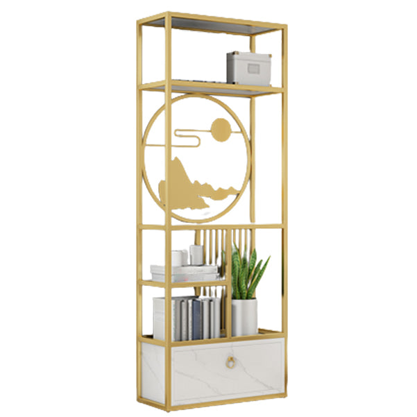 Modern Living Room Etagere Bookshelf Iron Frame Manufactured Wood Shelf Bookcase 23.6"L x 11.8"W x 70.9"H Cabinets Clearhalo 'Bookcases' 'furn' 'furn_bookcases' 'Furniture' 'furniture_bookcases' 'Office Furniture' 4951154