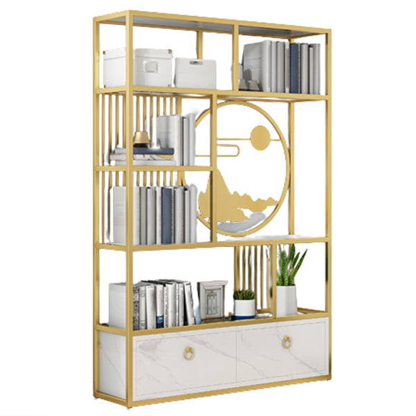 Modern Living Room Etagere Bookshelf Iron Frame Manufactured Wood Shelf Bookcase 47.2"L x 11.8"W x 70.9"H Cabinets Clearhalo 'Bookcases' 'furn' 'furn_bookcases' 'Furniture' 'furniture_bookcases' 'Office Furniture' 4951157