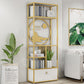 Modern Living Room Etagere Bookshelf Iron Frame Manufactured Wood Shelf Bookcase Clearhalo 'Bookcases' 'furn' 'furn_bookcases' 'Furniture' 'furniture_bookcases' 'Office Furniture' 4951167