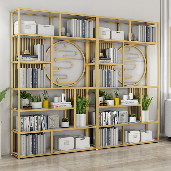 Modern Living Room Etagere Bookshelf Iron Frame Manufactured Wood Shelf Bookcase Clearhalo 'Bookcases' 'furn' 'furn_bookcases' 'Furniture' 'furniture_bookcases' 'Office Furniture' 4951168