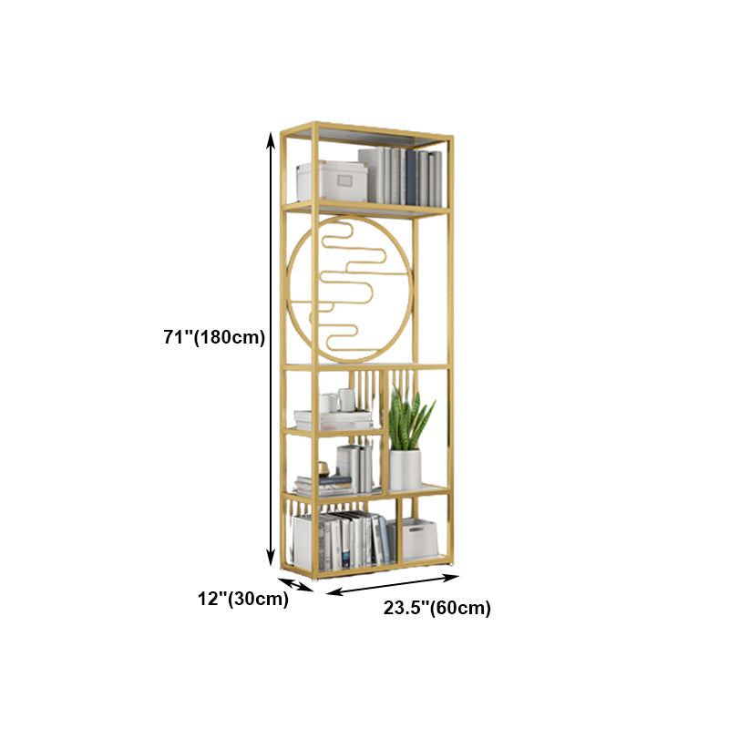 Modern Living Room Etagere Bookshelf Iron Frame Manufactured Wood Shelf Bookcase Clearhalo 'Bookcases' 'furn' 'furn_bookcases' 'Furniture' 'furniture_bookcases' 'Office Furniture' 4951171
