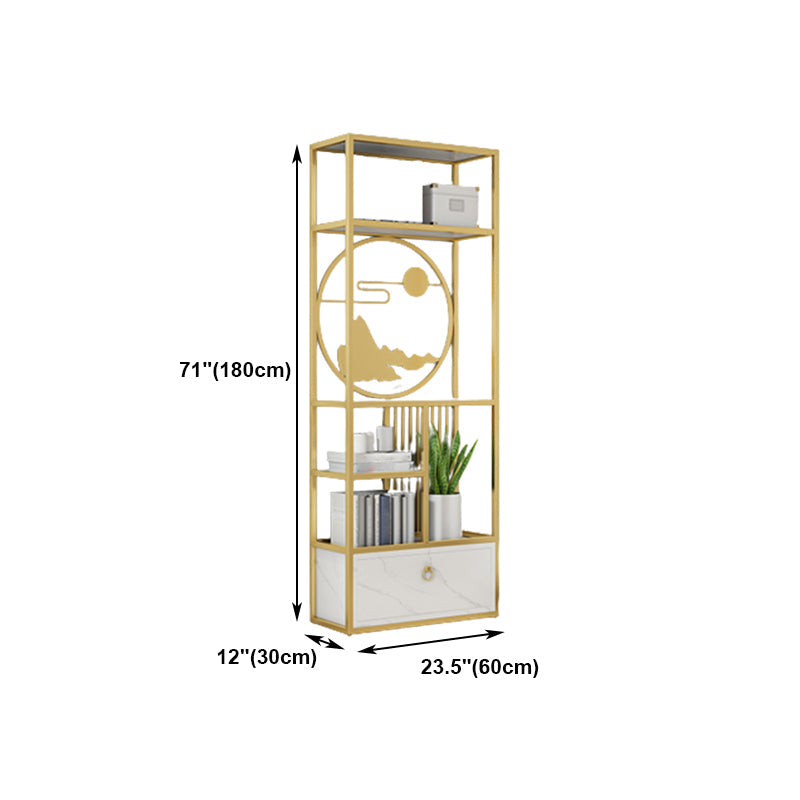 Modern Living Room Etagere Bookshelf Iron Frame Manufactured Wood Shelf Bookcase Clearhalo 'Bookcases' 'furn' 'furn_bookcases' 'Furniture' 'furniture_bookcases' 'Office Furniture' 4951172