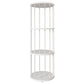 Urban Vertical Corner Bookshelf Iron Frame White Manufactured Wood Shelf Bookcase 12"L x 12"W x 47"H White Clearhalo 'Bookcases' 'furn' 'furn_bookcases' 'Furniture' 'furniture_bookcases' 'Office Furniture' 4951182