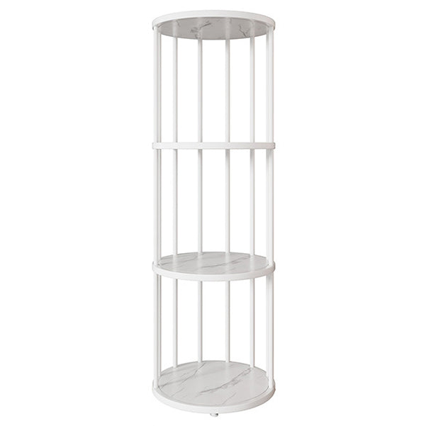 Urban Vertical Corner Bookshelf Iron Frame White Manufactured Wood Shelf Bookcase 12"L x 12"W x 47"H White Clearhalo 'Bookcases' 'furn' 'furn_bookcases' 'Furniture' 'furniture_bookcases' 'Office Furniture' 4951182