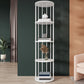 Urban Vertical Corner Bookshelf Iron Frame White Manufactured Wood Shelf Bookcase Clearhalo 'Bookcases' 'furn' 'furn_bookcases' 'Furniture' 'furniture_bookcases' 'Office Furniture' 4951187