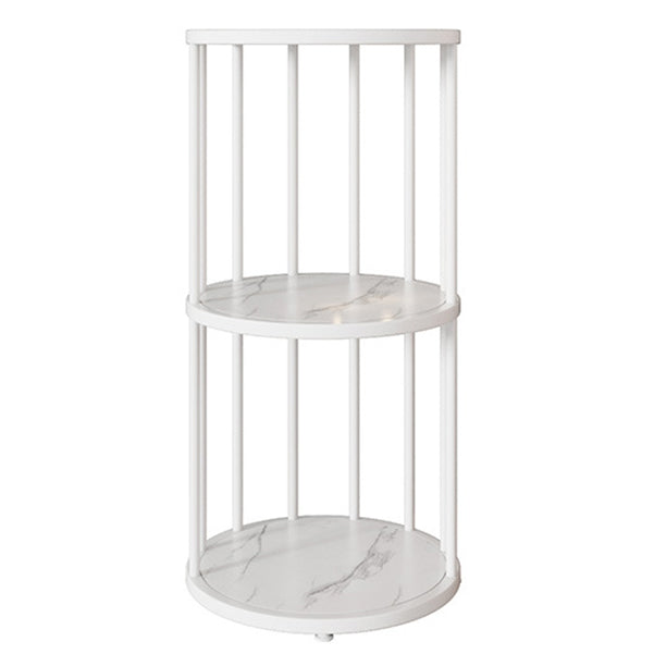 Urban Vertical Corner Bookshelf Iron Frame White Manufactured Wood Shelf Bookcase 12"L x 12"W x 31.5"H White Clearhalo 'Bookcases' 'furn' 'furn_bookcases' 'Furniture' 'furniture_bookcases' 'Office Furniture' 4951191