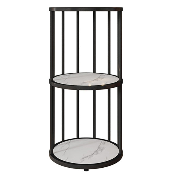 Urban Vertical Corner Bookshelf Iron Frame White Manufactured Wood Shelf Bookcase 12"L x 12"W x 31.5"H Black Clearhalo 'Bookcases' 'furn' 'furn_bookcases' 'Furniture' 'furniture_bookcases' 'Office Furniture' 4951193