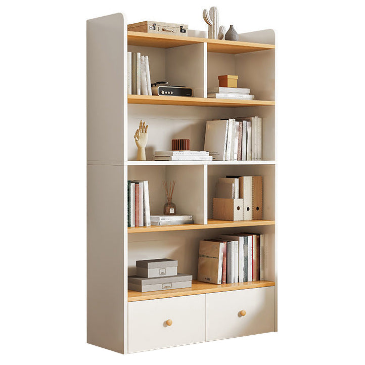 Modern Style Bookcase Engineer Wood Standard Bookshelf for Home Office 40.2"L x 9.4"W x 59.4"H White Clearhalo 'Bookcases' 'furn' 'furn_bookcases' 'Furniture' 'furniture_bookcases' 'Office Furniture' 4951207