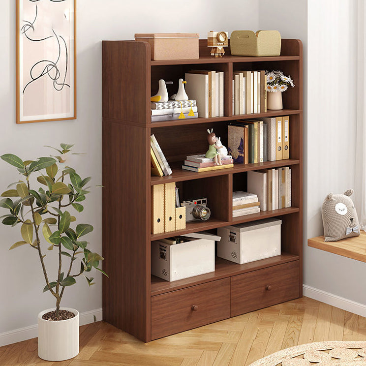 Modern Style Bookcase Engineer Wood Standard Bookshelf for Home Office 40.2"L x 9.4"W x 59.4"H Brown Clearhalo 'Bookcases' 'furn' 'furn_bookcases' 'Furniture' 'furniture_bookcases' 'Office Furniture' 4951210