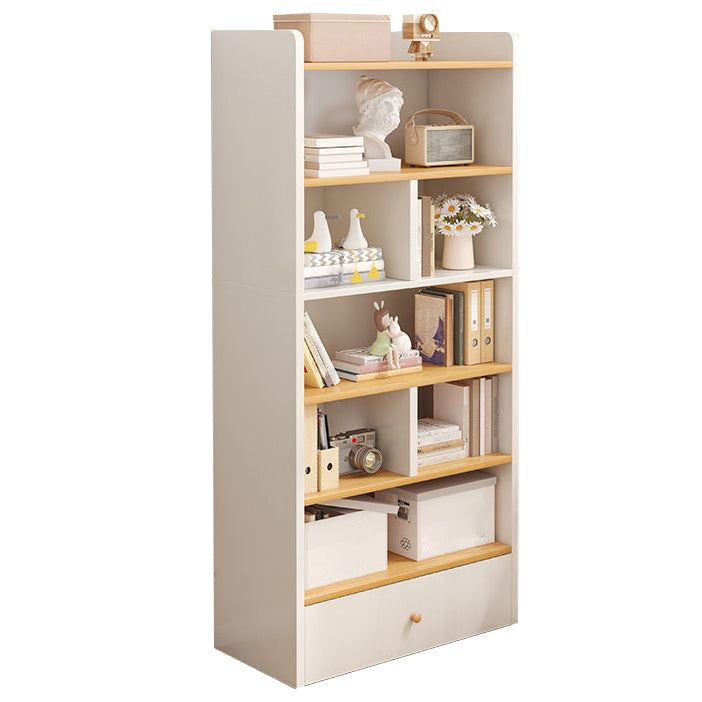 Modern Style Bookcase Engineer Wood Standard Bookshelf for Home Office 24.4"L x 9.4"W x 71.3"H White Clearhalo 'Bookcases' 'furn' 'furn_bookcases' 'Furniture' 'furniture_bookcases' 'Office Furniture' 4951211