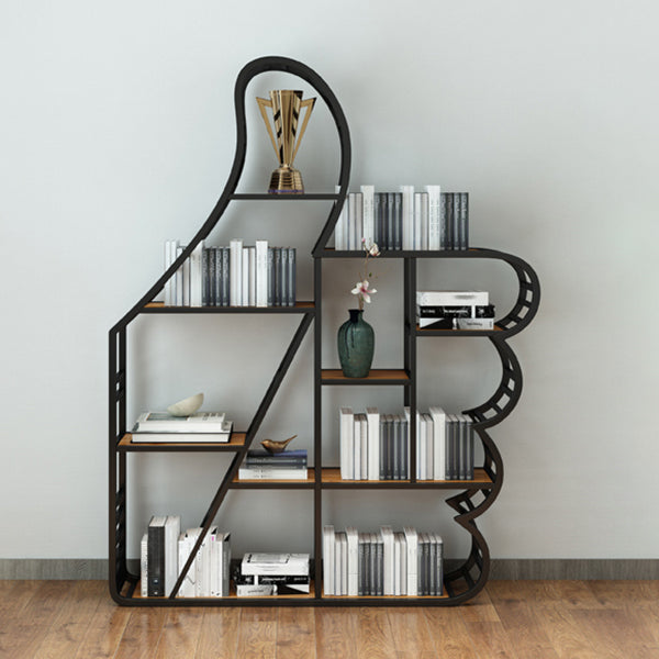Geometric Shelf Bookcase Modern Metal Bookshelf for Home Office 47"L x 12"W x 57"H Black Clearhalo 'Bookcases' 'furn' 'furn_bookcases' 'Furniture' 'furniture_bookcases' 'Office Furniture' 4951238