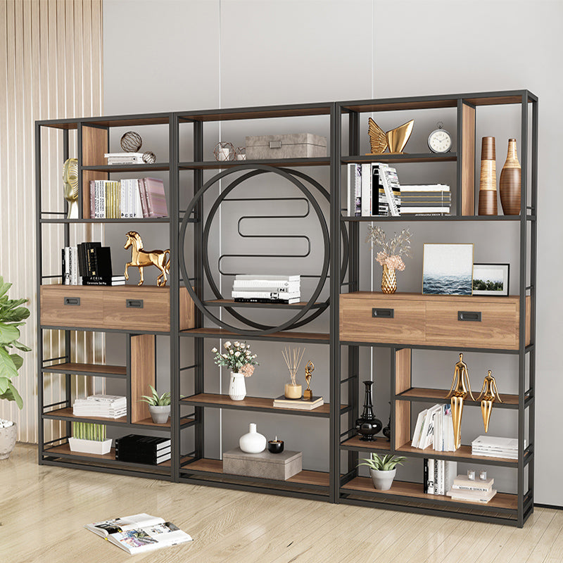 Geometric Shelf Bookshelf Metal and Wooden Bookcase for Home Office Clearhalo 'Bookcases' 'furn' 'furn_bookcases' 'Furniture' 'furniture_bookcases' 'Office Furniture' 4951271