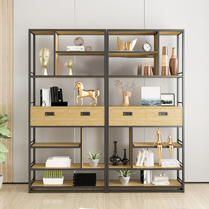 Geometric Shelf Bookshelf Metal and Wooden Bookcase for Home Office Clearhalo 'Bookcases' 'furn' 'furn_bookcases' 'Furniture' 'furniture_bookcases' 'Office Furniture' 4951274