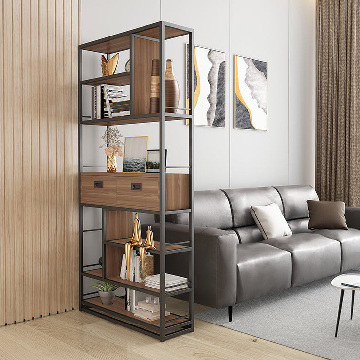 Geometric Shelf Bookshelf Metal and Wooden Bookcase for Home Office Clearhalo 'Bookcases' 'furn' 'furn_bookcases' 'Furniture' 'furniture_bookcases' 'Office Furniture' 4951275