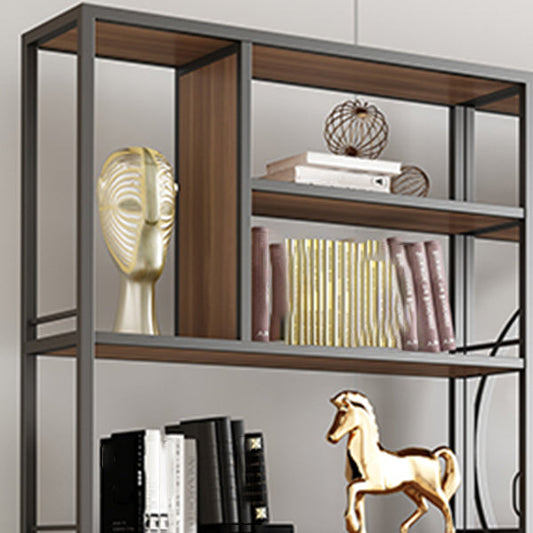 Geometric Shelf Bookshelf Metal and Wooden Bookcase for Home Office Clearhalo 'Bookcases' 'furn' 'furn_bookcases' 'Furniture' 'furniture_bookcases' 'Office Furniture' 4951279