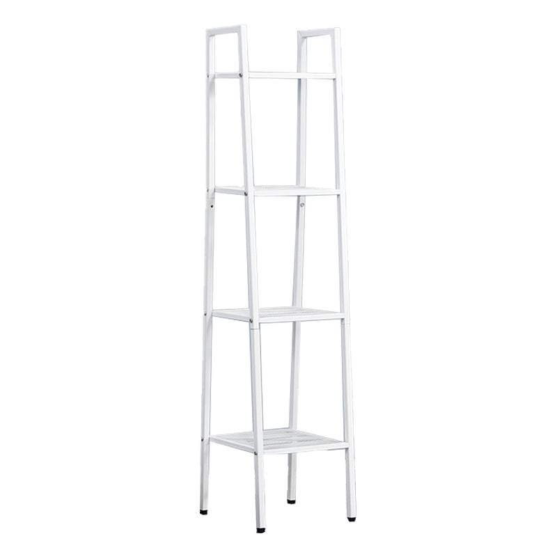 Ladder Bookshelf Metal Contemporary Open Bookcase for Home Office 14"L x 14"W x 58"H White Clearhalo 'Bookcases' 'furn' 'furn_bookcases' 'Furniture' 'furniture_bookcases' 'Office Furniture' 4951293