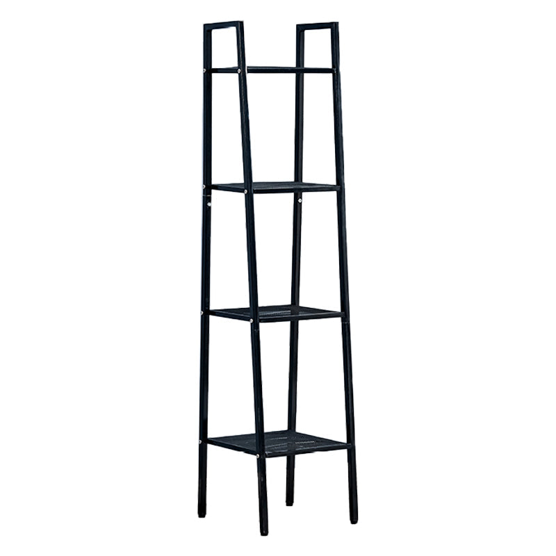 Ladder Bookshelf Metal Contemporary Open Bookcase for Home Office 14"L x 14"W x 58"H Black Clearhalo 'Bookcases' 'furn' 'furn_bookcases' 'Furniture' 'furniture_bookcases' 'Office Furniture' 4951300